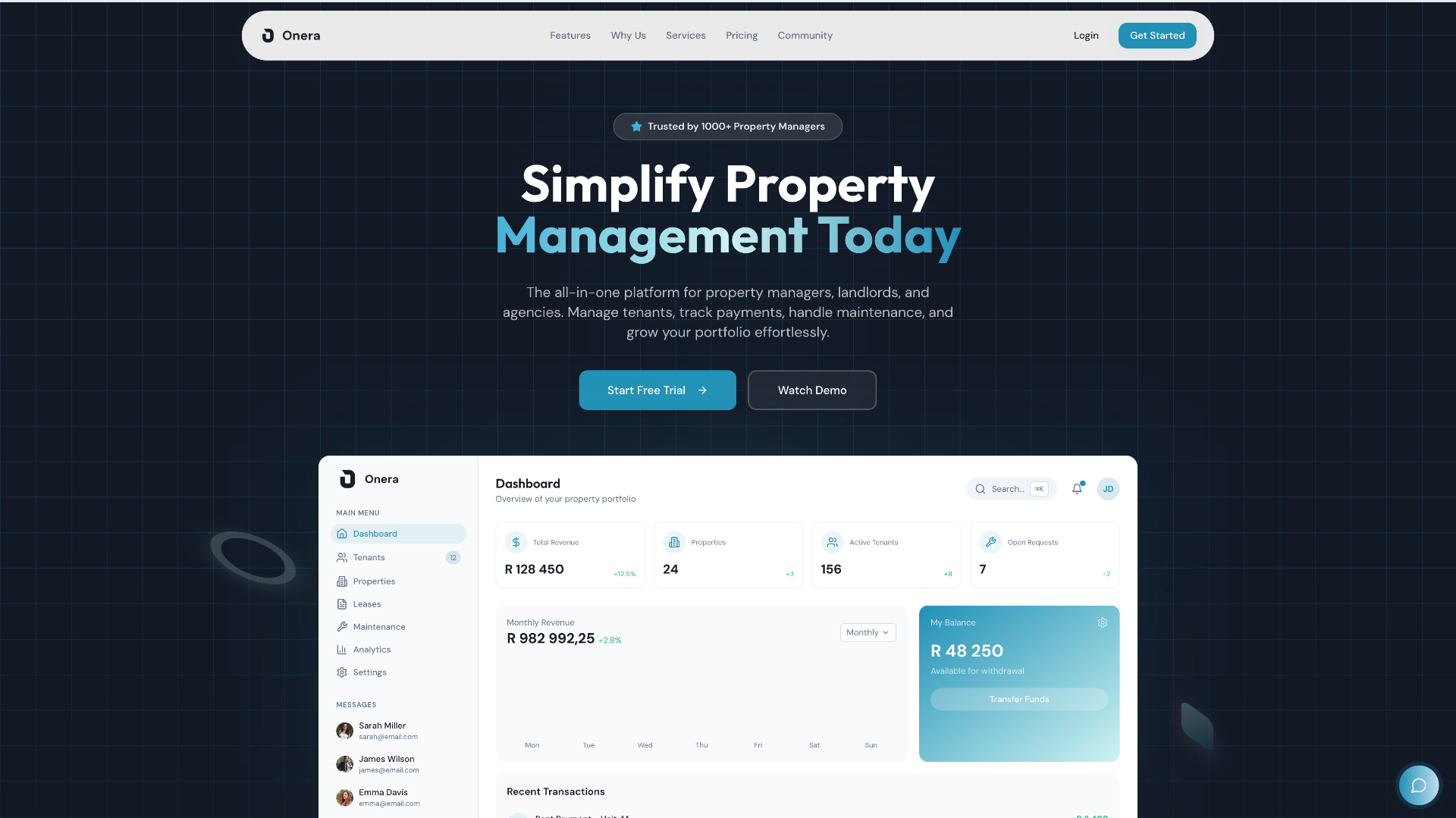 Onera — Simplify property management.